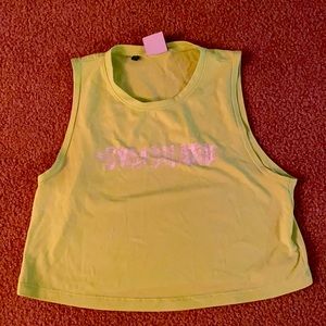 Highlighter green tank tube top